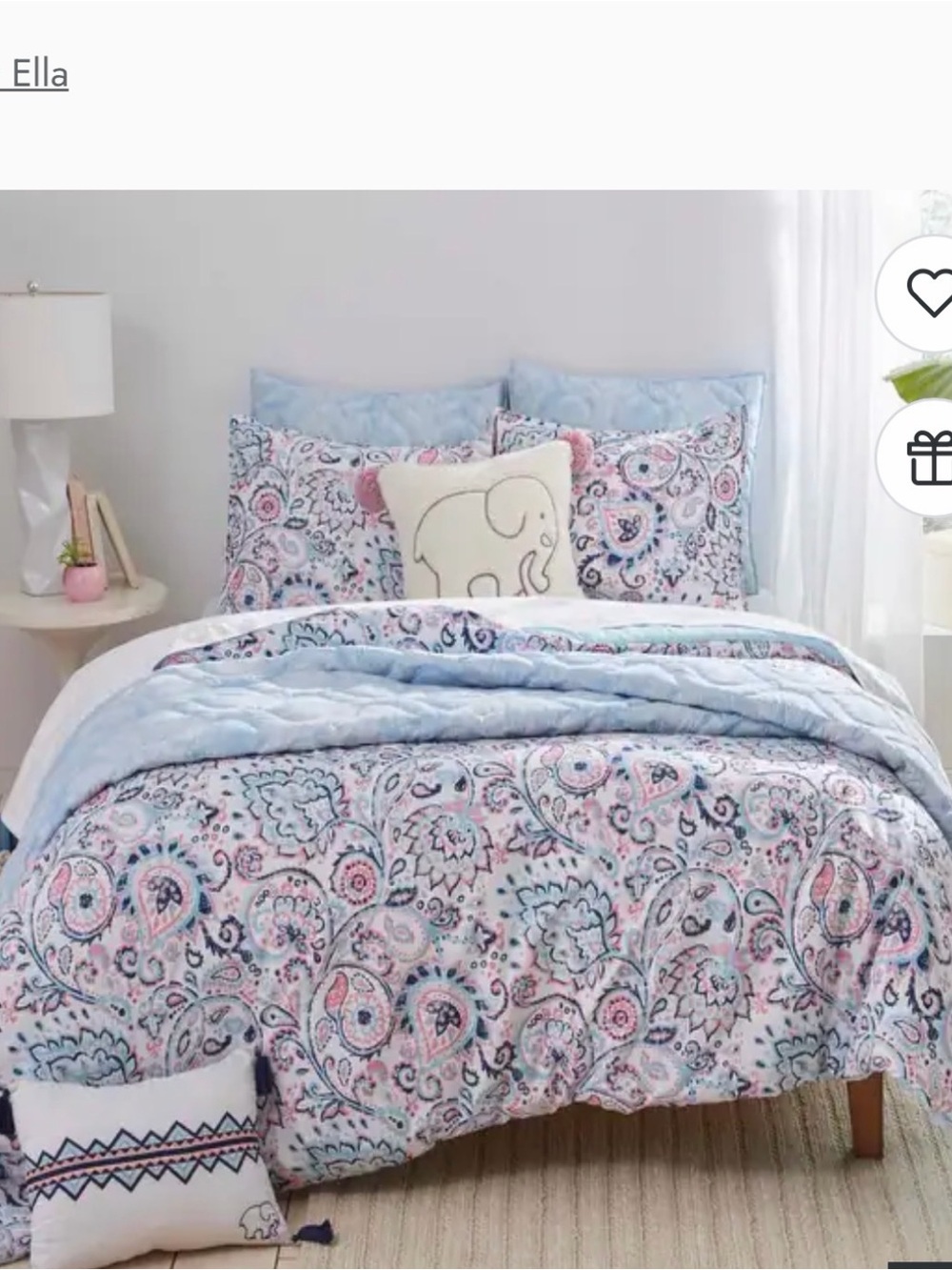 Ella Paisley Pink & Blue Comforter- TWIN
